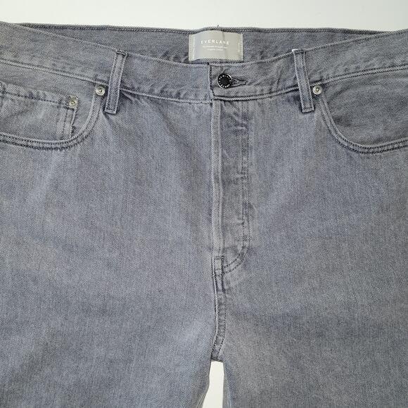 Everlane Relaxed High Rise Straight Jeans Organic Cotton Size 32L Actual 39 Gray - Picture 3 of 10